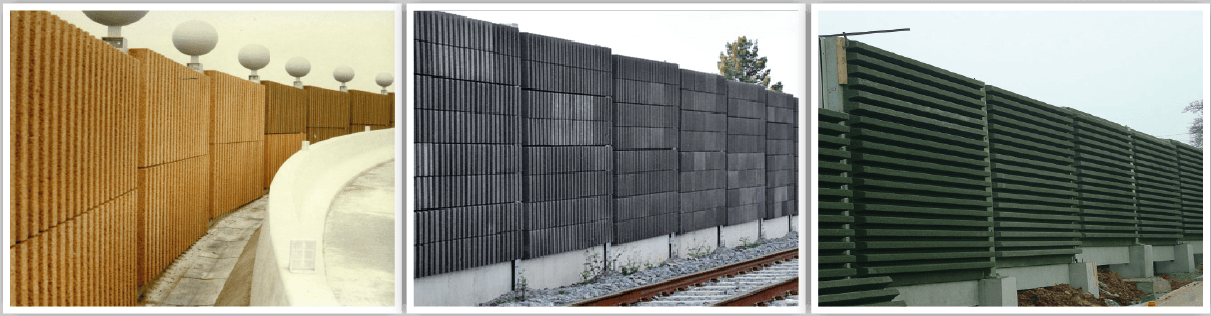 Noise barriers with AGRESLITH-C wood aggregates